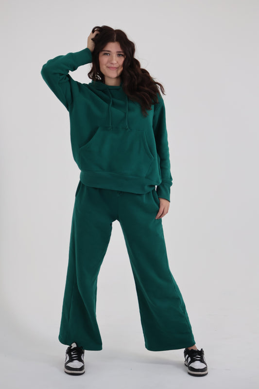 Pine Green Wide-Leg Pants