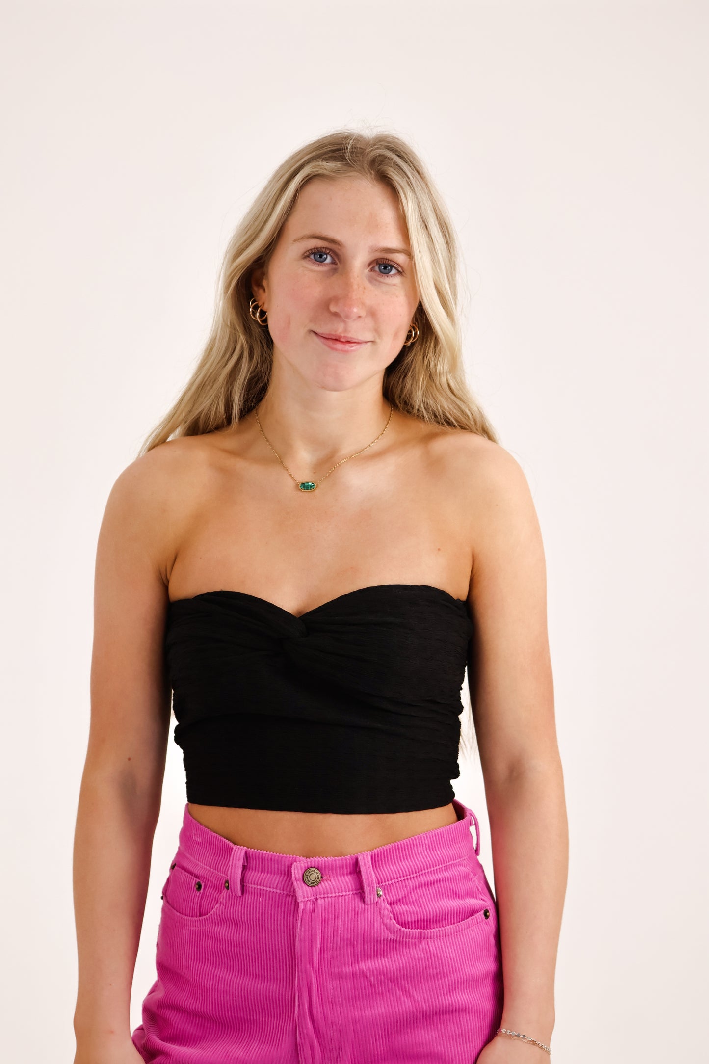 Jessica Black Twist Front Bandeau Top