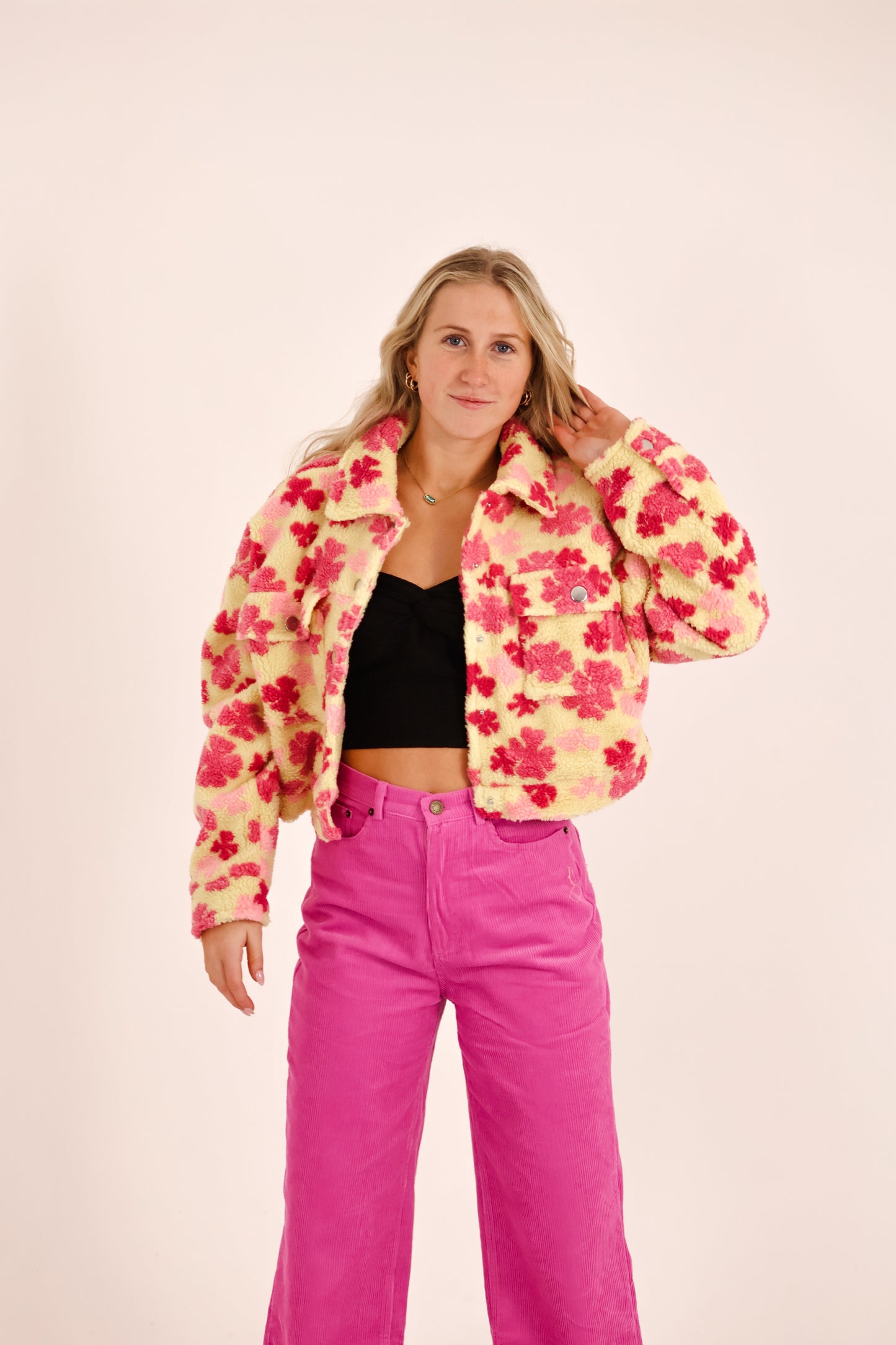 Fancy Florals Sherpa Jacket